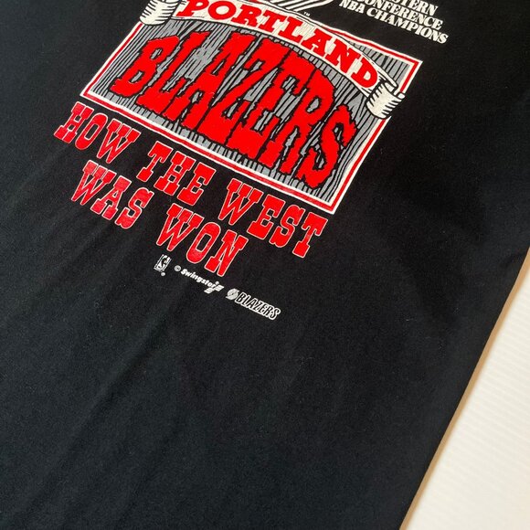 90s Portland Blazers How The West Was Won Tee XL - Picture 4 of 5
